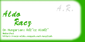 aldo racz business card